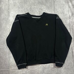 McDonald's Apparel Collection Black Crewneck Sweatshirt Embroidered XL Workwear